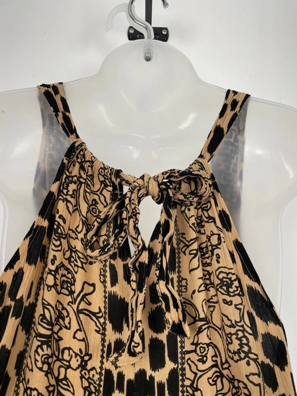 Zury Floral Leopard Print Women's O/S V-Neck Boho Sleeveless Lagenlook Jumpsuit - Picture 7 of 8